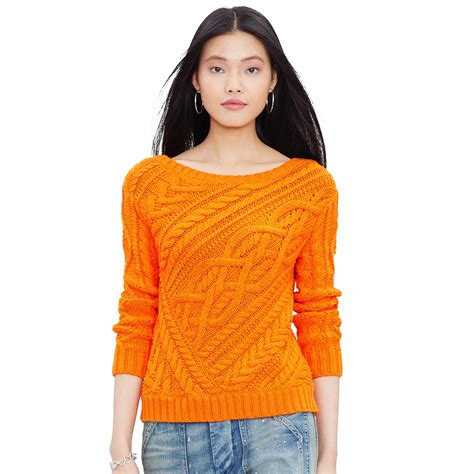 orange designer knitwear